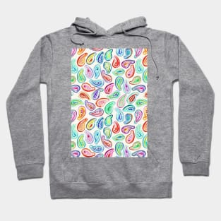 Simple Hand Painted Watercolor Paisley Pattern Hoodie